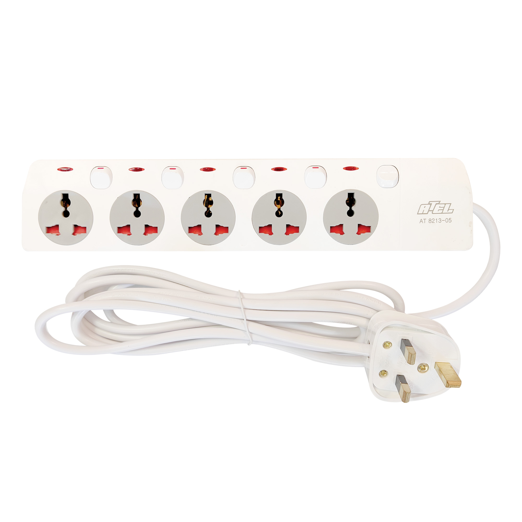 5-way Extension socket with switch