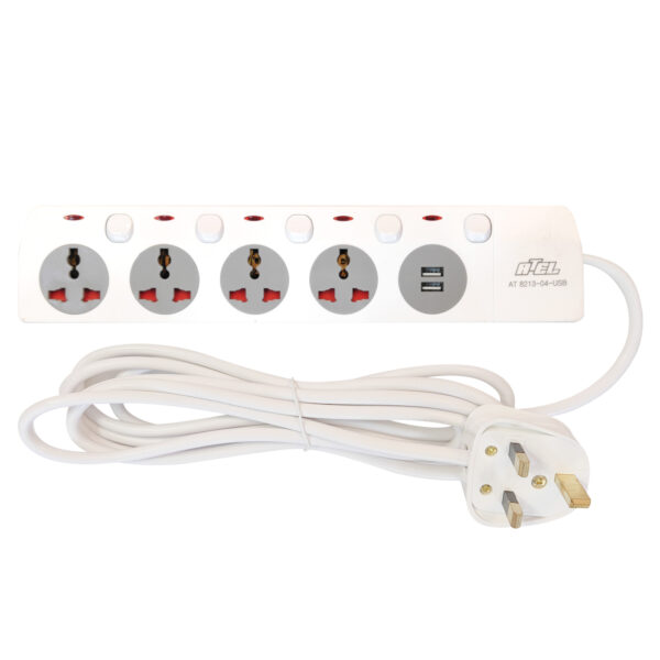 Extension socket 4-way 2 USB