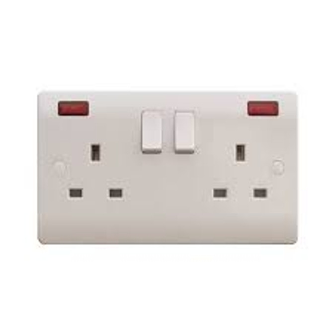 ADMORE 13A 2GANG SWITCH SOCKET+ NEON