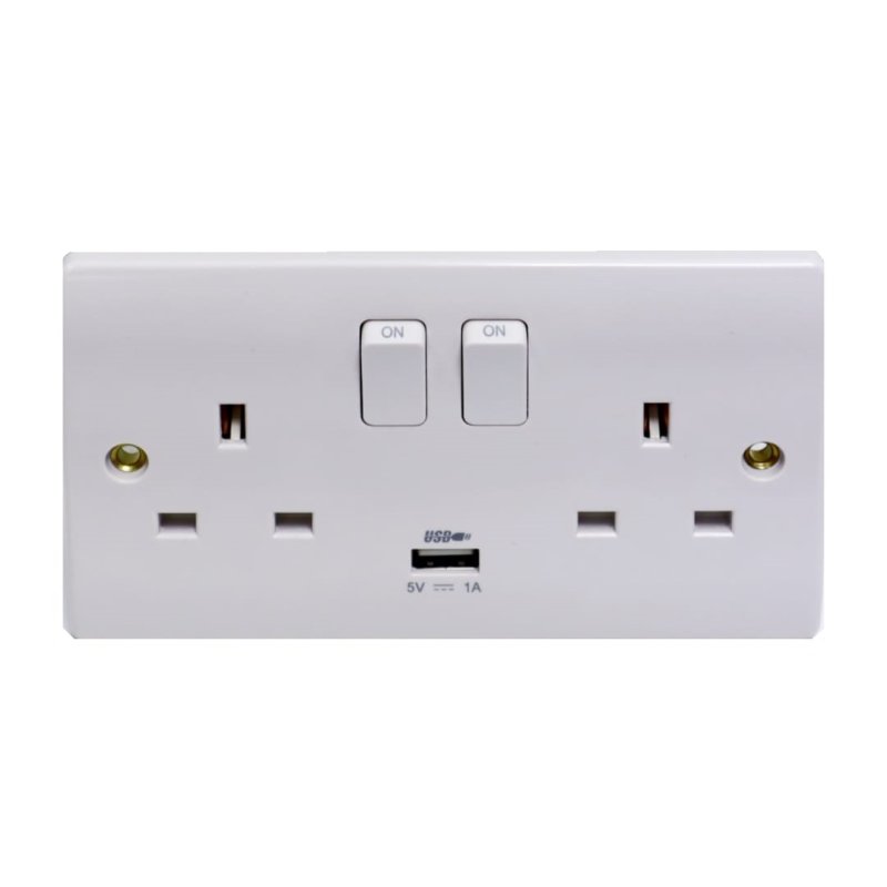 ADMORE 2G 13A switch socket with USB charger